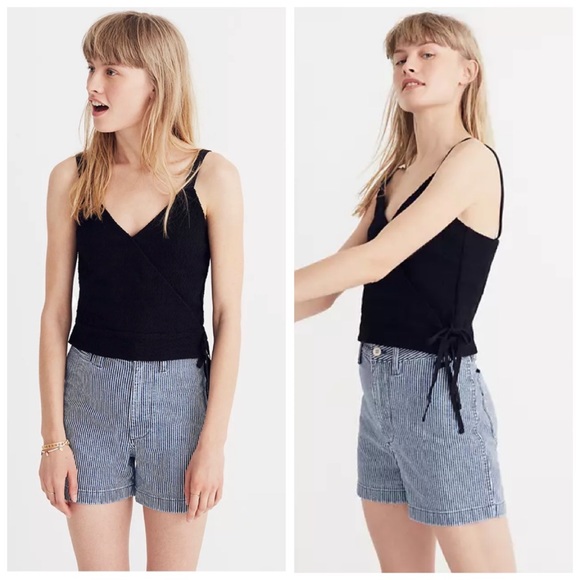 Madewell Black Ribbed Finale Tank Wrap Style - Picture 1 of 9
